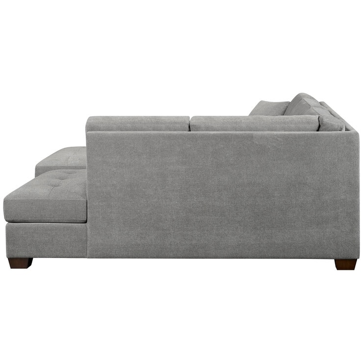 Thomasville Miles Fabric Sectional with Ottoman Grey Thomasville Miles Fabric Sectional with Ottoman Grey