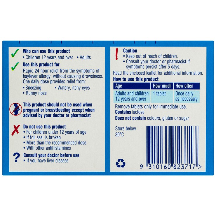 Claratyne Hayfever Allergy Relief 5 Tablets Costco Australia