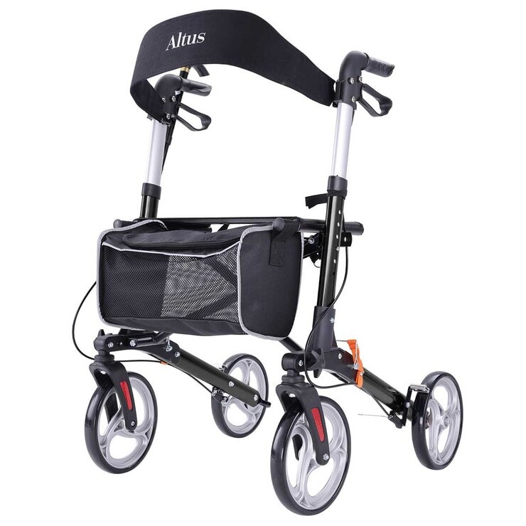 Altus Deluxe Euro Style Walker Rollator 10 Inch Wheel Black Altus Deluxe Euro Style Walker Rollator 10 Inch Wheel Black