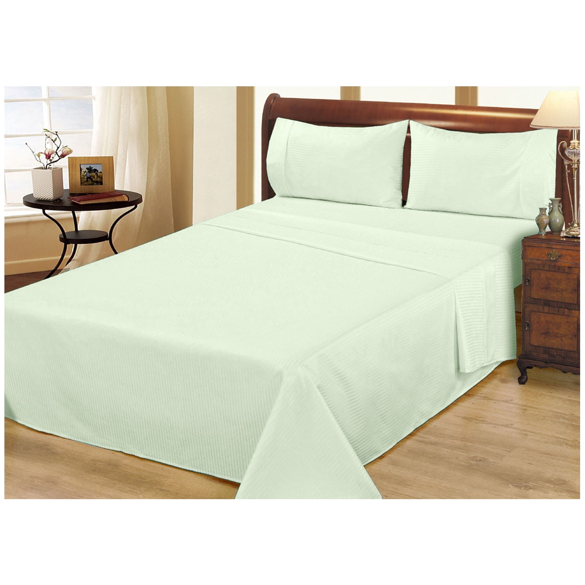 Ramesses 1000 Thread Count Pima Cotton Narrow Stripe Queen Sheet Set