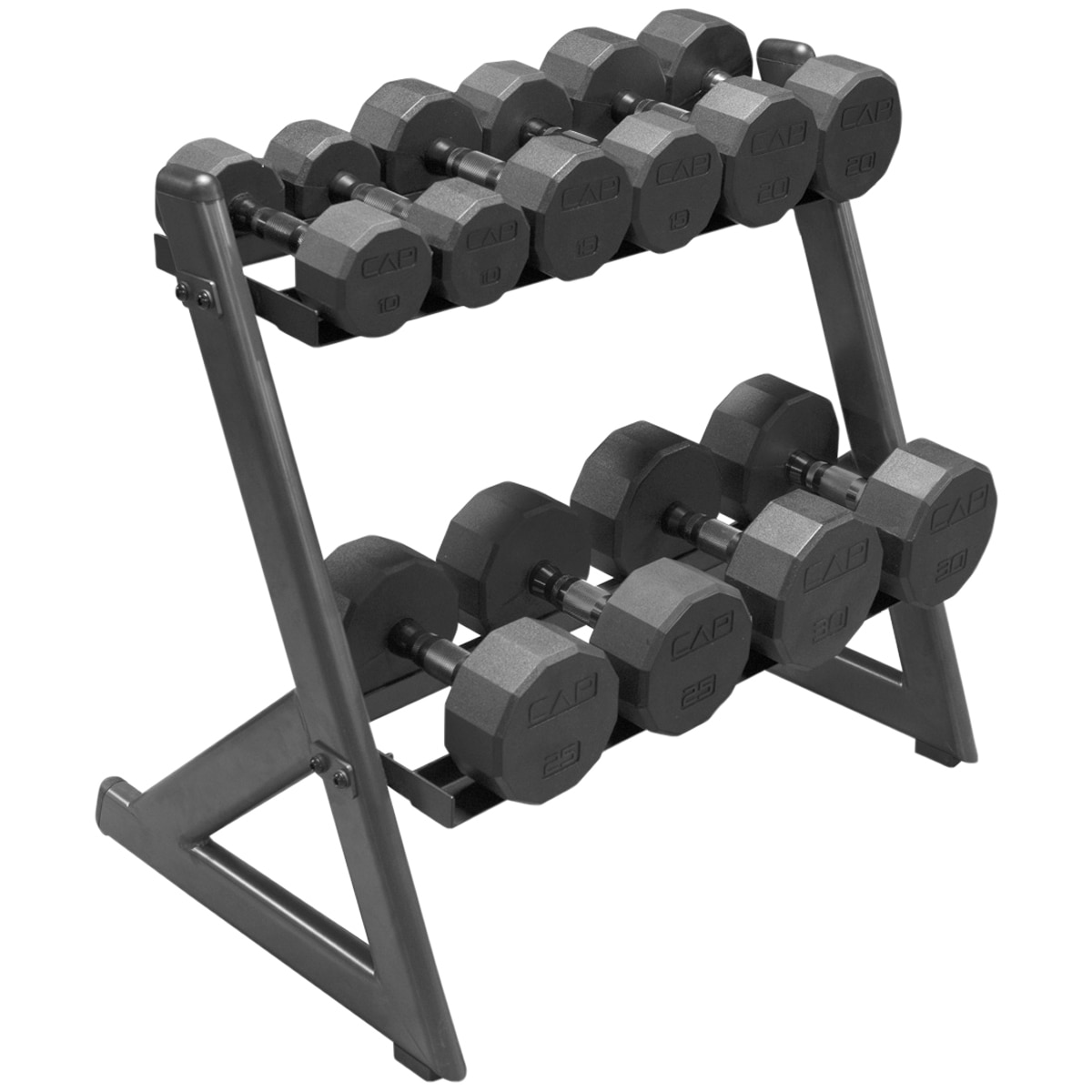 CAP 90kg Coated Dumbbell Set with Rack Black Costco Australia