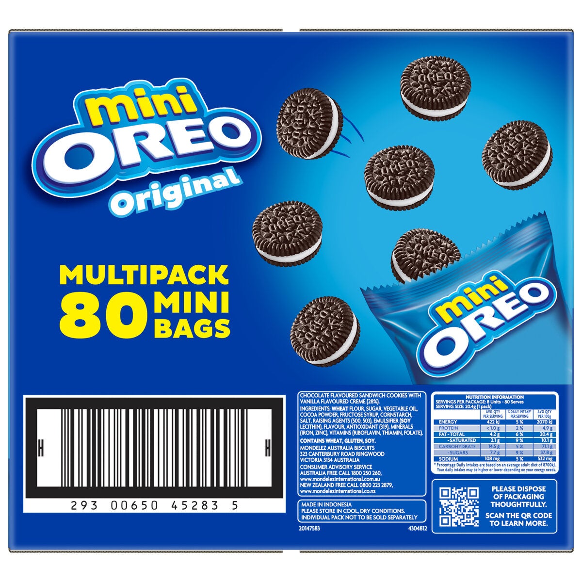 Oreo Original Multipack Mini Bags 80 Pack 8 x 204g
