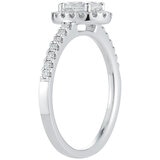 Platinum 1.14CTW Diamond Bridal Set 0.70CTW Oval Centre