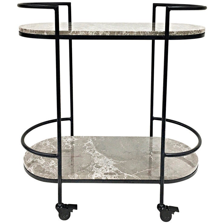 Cafe Lighting and Living Southside Grey Marble Bar Cart Black Cafe Lighting and Living Southside Grey Marble Bar Cart Black