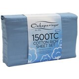 Onkaparinga Cotton Rich 1500TC Sheet Set 4 Piece King Blue