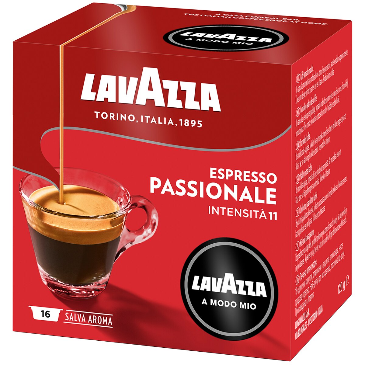 Lavazza A Modo Mio Passionale Coffee Capsules 96pk + Free Lavazza Jolie