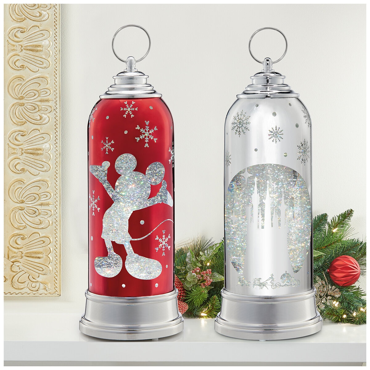 Disney Laser Engraved Lantern Silver Castle