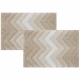 Riviera Homes Chevron Bath Mat 2 Pack Putty
