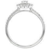 14KT White Gold 0.50ctw Round Diamond Milgrain Ring