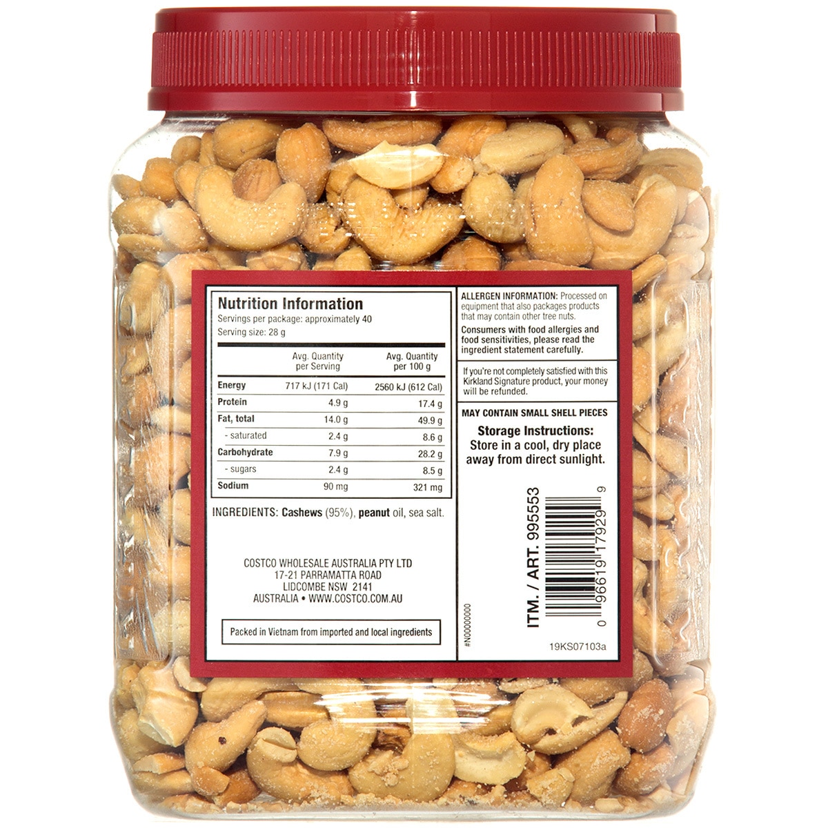 Kirkland Signature Whole Fancy Cashews 2 x 1.13kg Costco Australia
