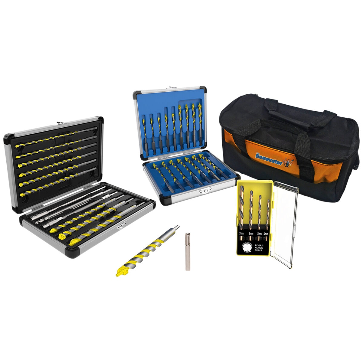 The Renovator Does It All Drill Bits Large Kit V2 Yellow
