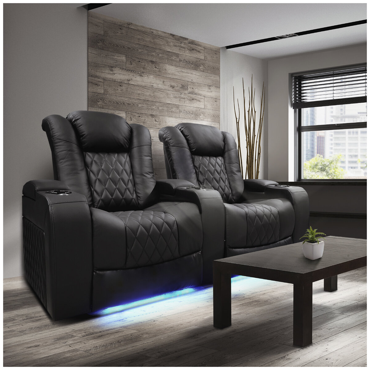 Valencia Home Theatre Tuscany Edition 2 Seater Black