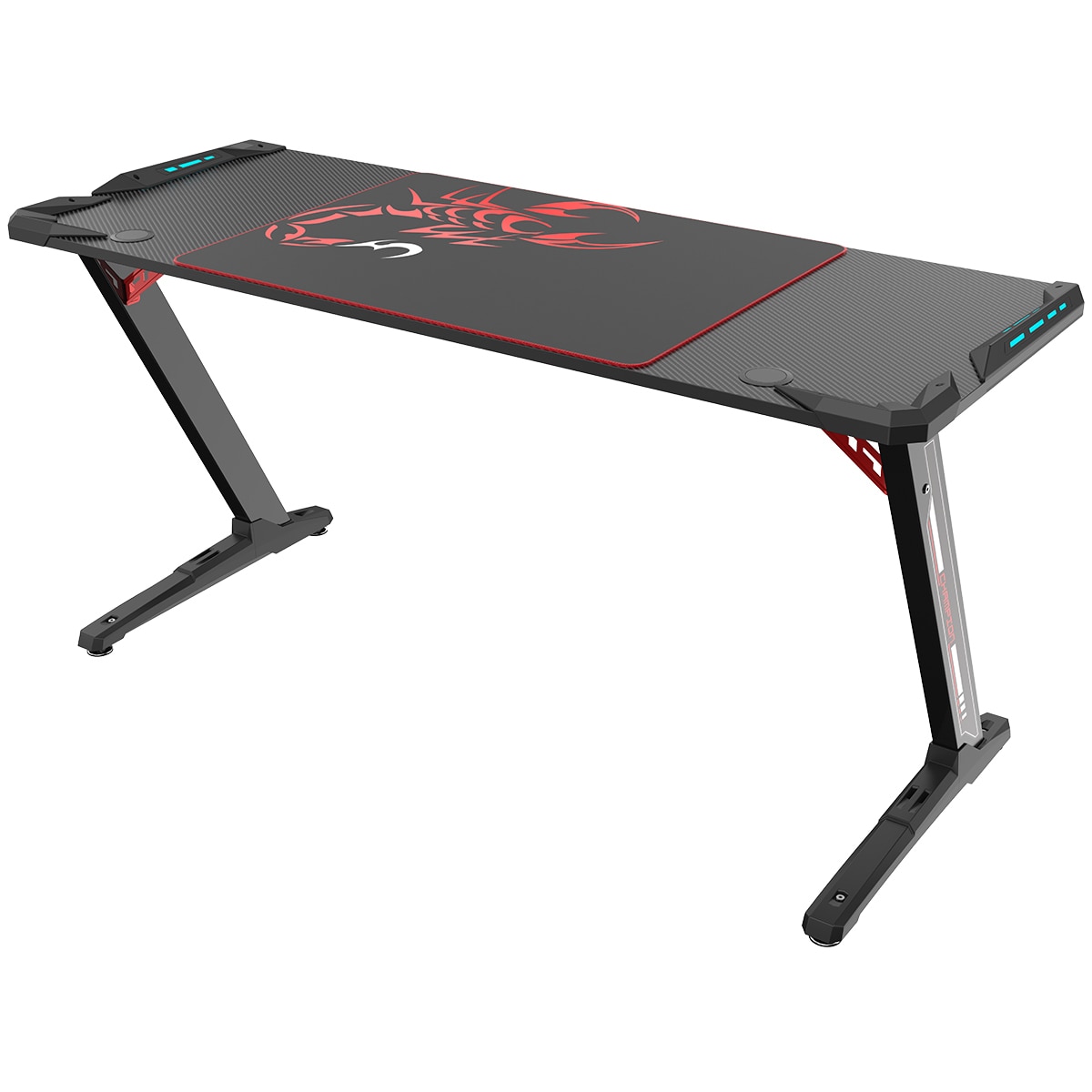 Eureka Ergonomic Z60 Black Gaming Desk with RGB Lights