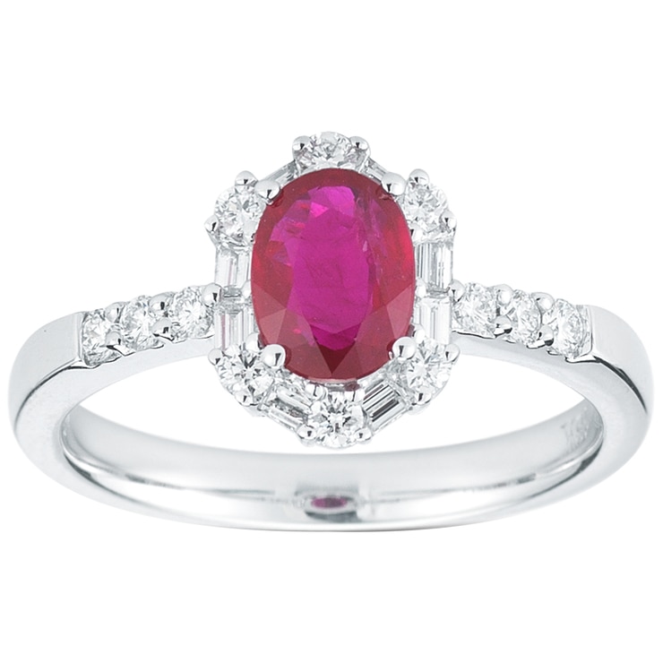 18KT White Gold Ruby and Diamond Ring | Costco Australia