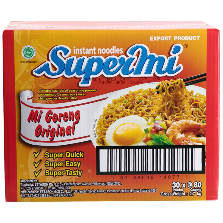 Supermi Mi Goreng Noodle 30 X 80g Costco Australia