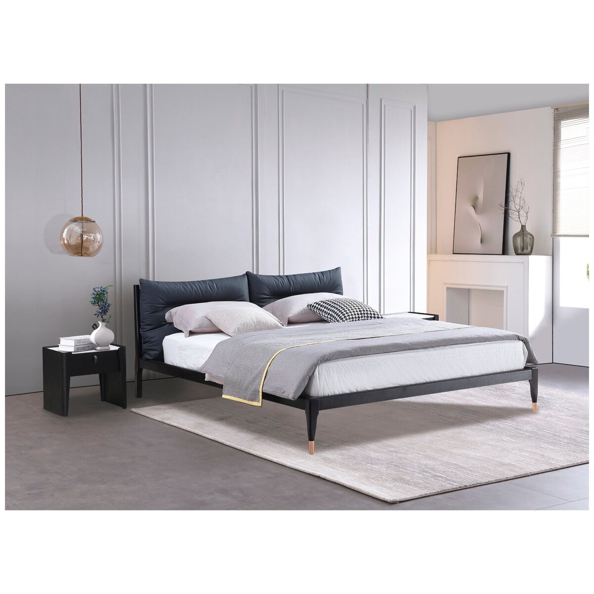 Moran Hagen King Bed with Encasement and Slats