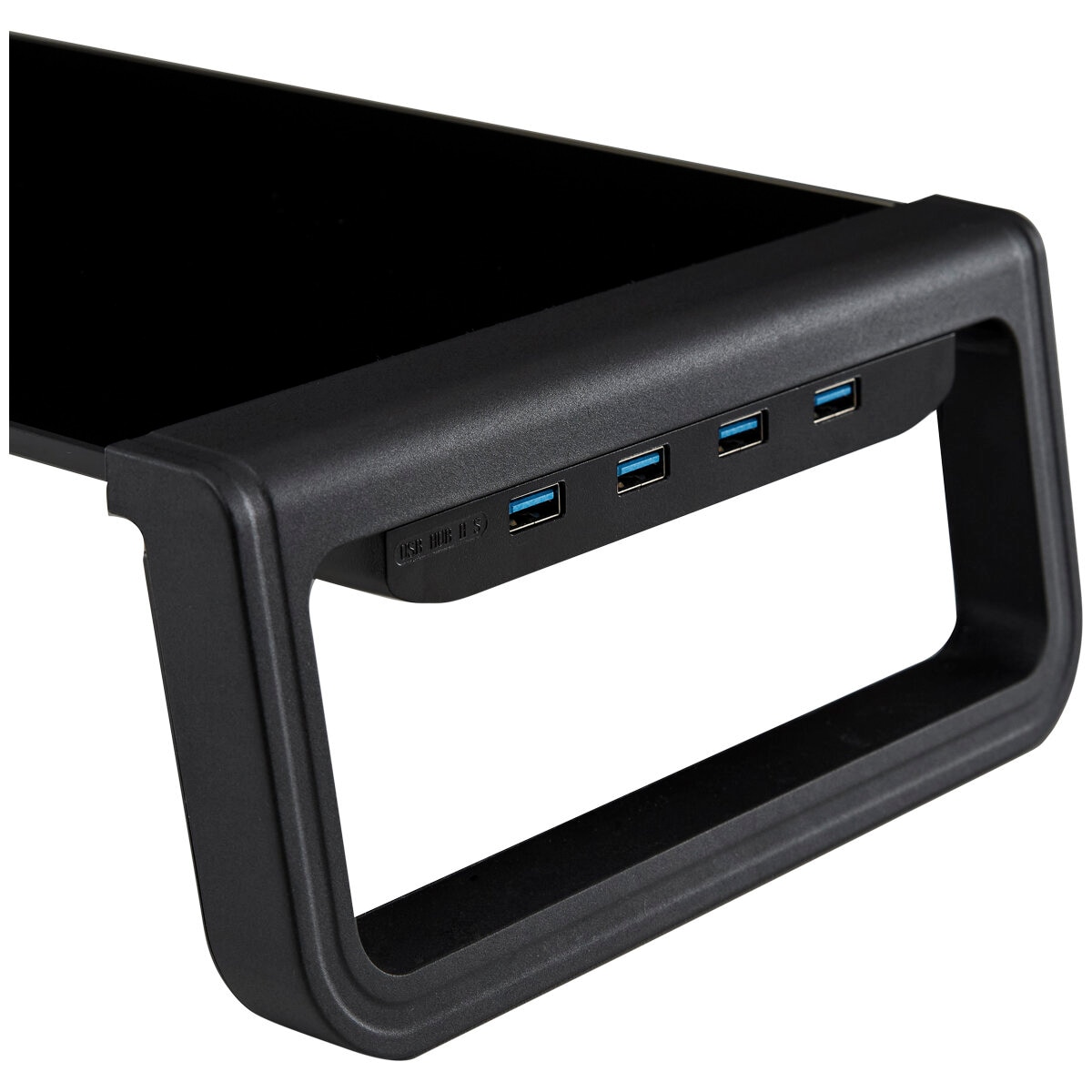 Seville Classics airLIFT Tempered Glass Monitor Riser Black