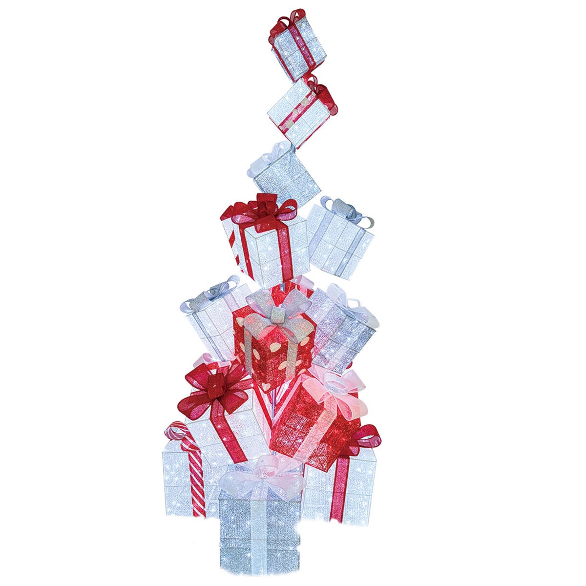 Glitter Stacked Giftbox Tree 335.3cm