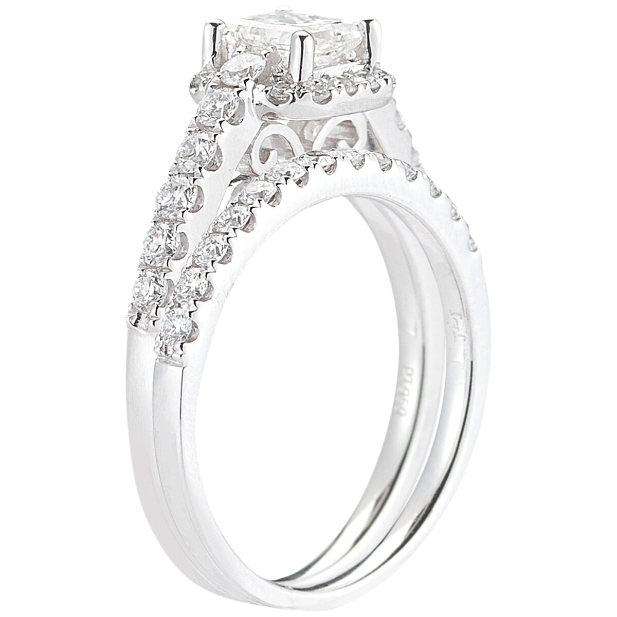 Platinum 1.42CTW Diamond Bridal Set 0.72CT Centre
