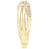 18KT Yellow Gold 0.50CTW Round Diamond Crossover Ring