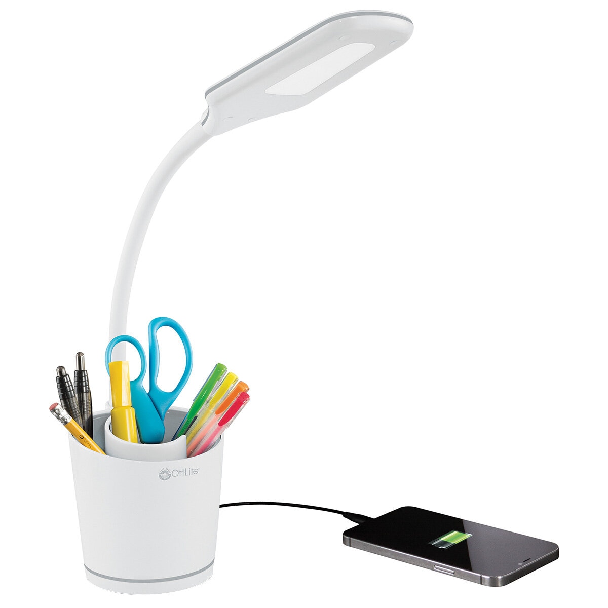 OttLite Swirl Organiser LED Lamp with USB Charging Port |...