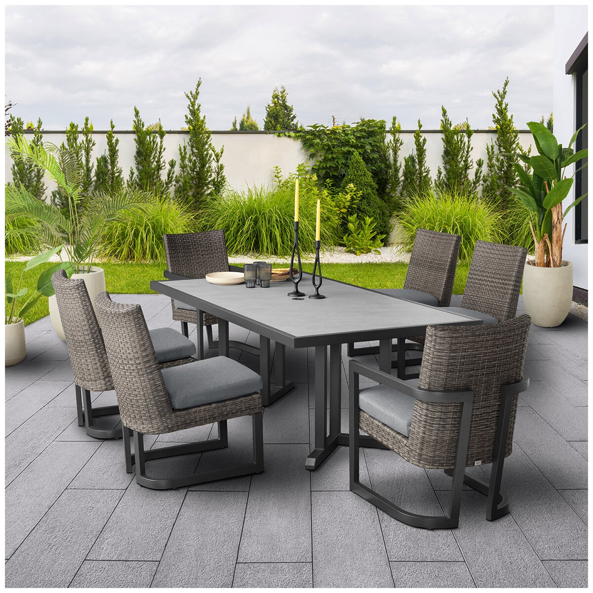 Agio Luna 7 Piece Woven Dining Set