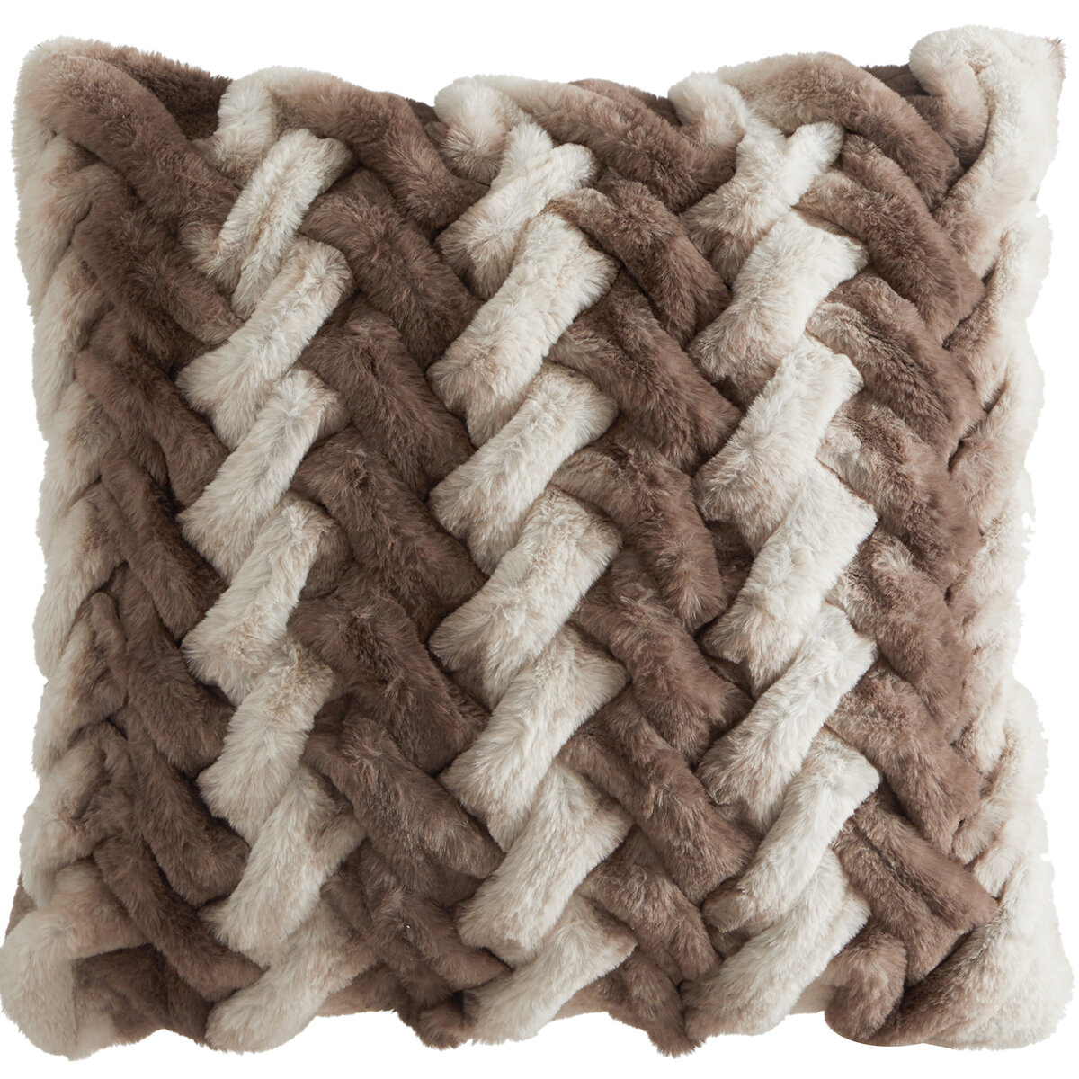 Parklane Braided Ombre Cushion 60cm x 60cm Chocolate