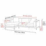 Valencia Bergen Fabric Sectional Lounge Left Chaise Beige Valencia Bergen Fabric Sectional Lounge Left Chaise Beige