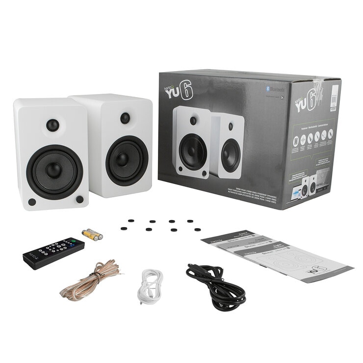 Kanto YU6 200W Powered Bookshelf Speakers Matte White KO-YU6MW-I
