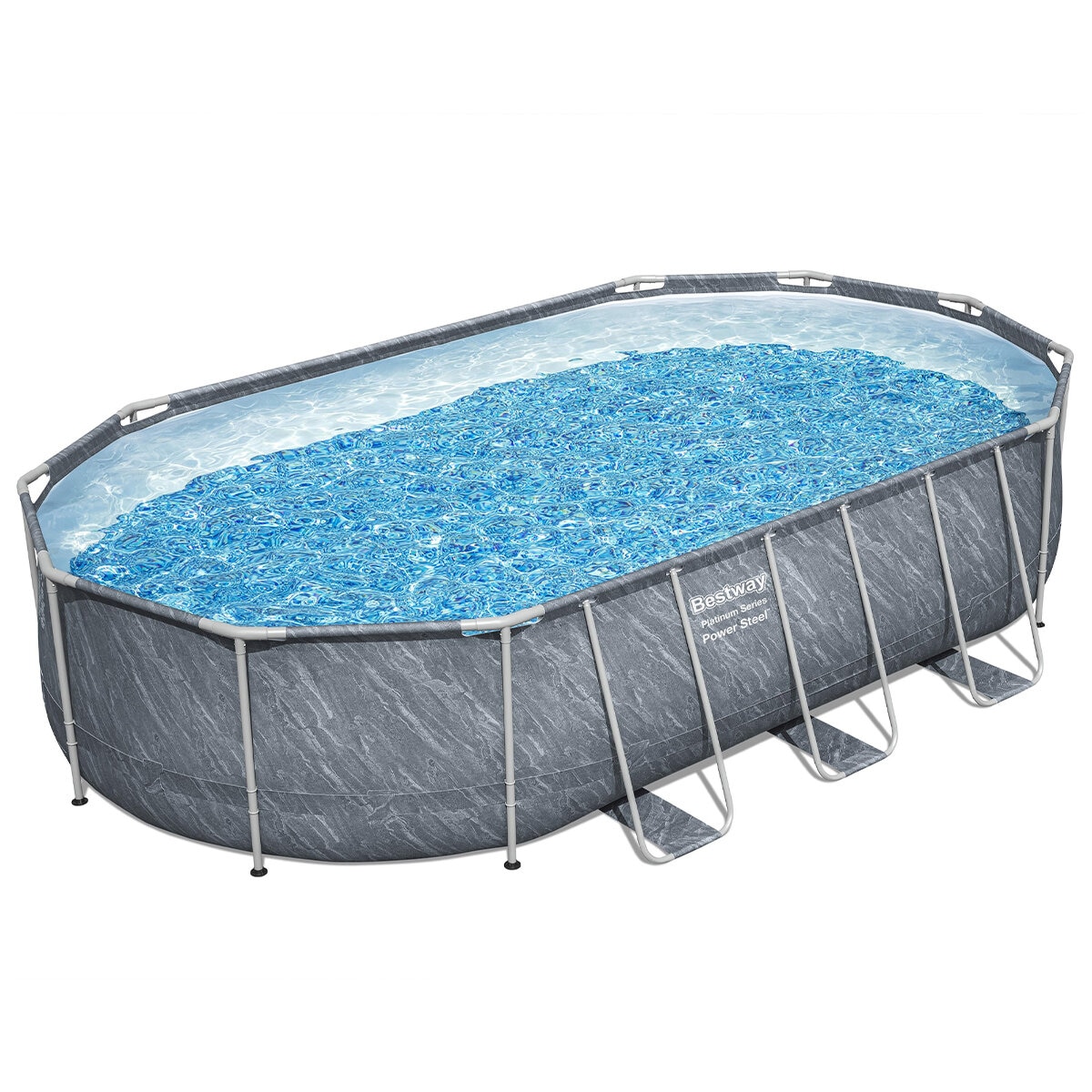 Bestway Platinum Series Power Steel 6.10m x 3.66m x 1.22m Above Ground Pool Set/