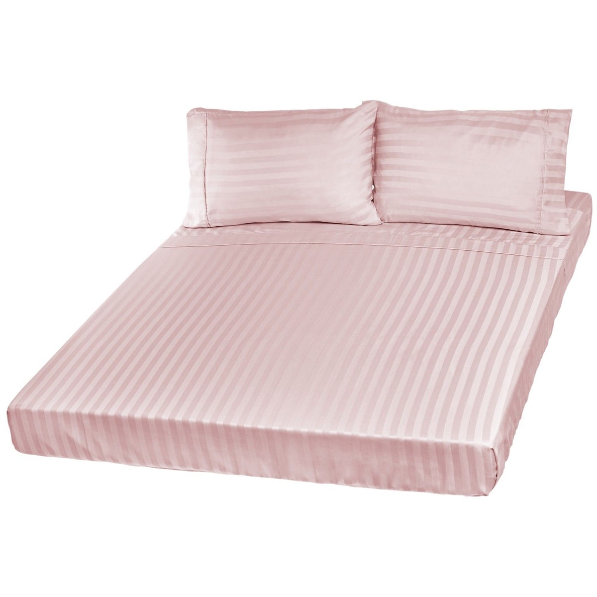 Bdirect Royal Comfort 1200 Thread Count Damask Stripe Cotton Blend Sheet Set - King - Blush