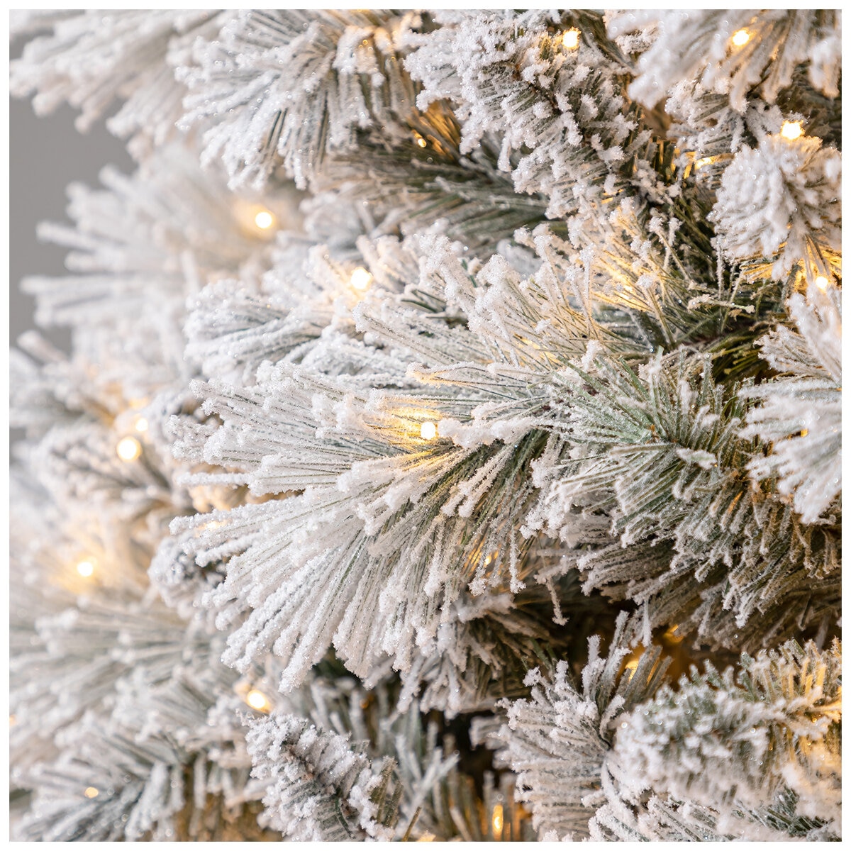 Pre-Lit Glitter Flocked Cashmere Artificial Christmas Tree 2.74M