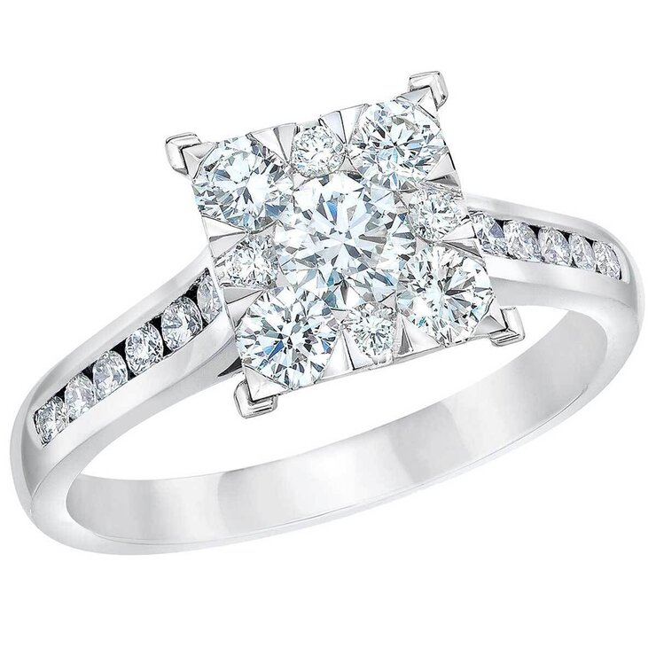 18KT White Gold 1.10ctw Diamond Bridal Set With 0.30ctw Centre