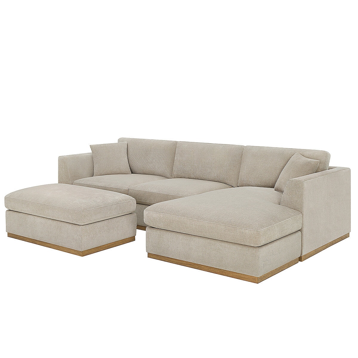 Henredon 4-Piece Fabric Sectional With Ottoman
