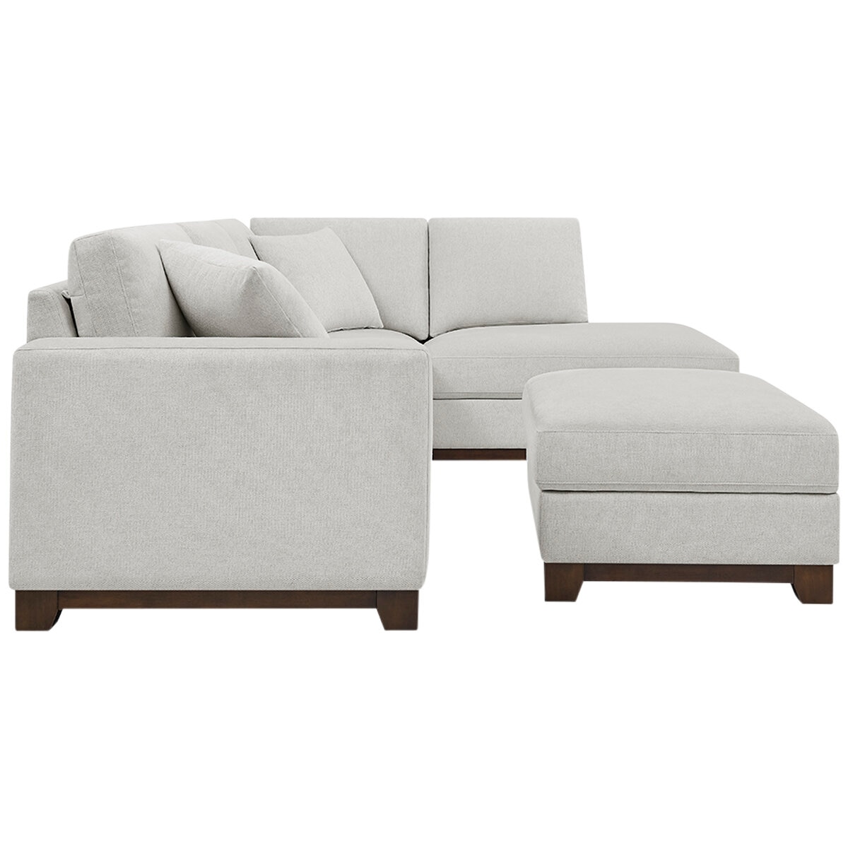 Thomasville 3 Piece Fabric Sectional With Chaise and Storage Ottoman