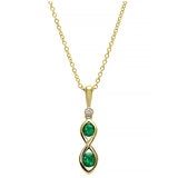 18KT Yellow Gold Lab Emerald and Diamond Pendant