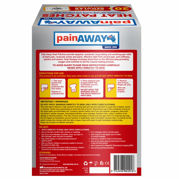 Pain Away Patches 20 Pack ETA: At depot Pain Away Patches 20 Pack ETA: At depot