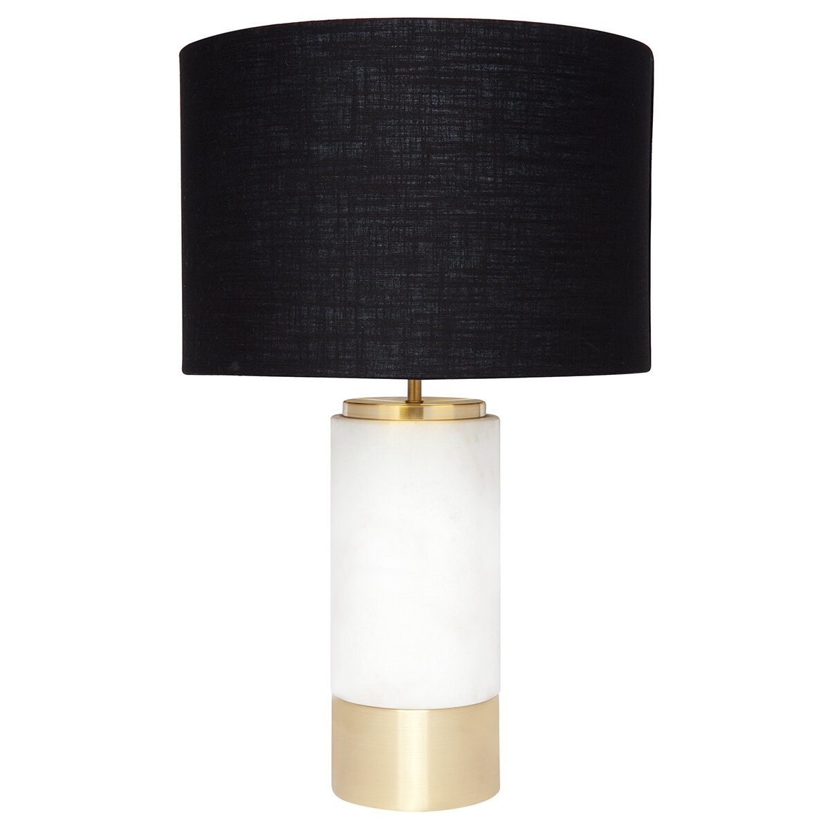 Cafe Lighting Paola Marble Table Lamp with Black Shade, White