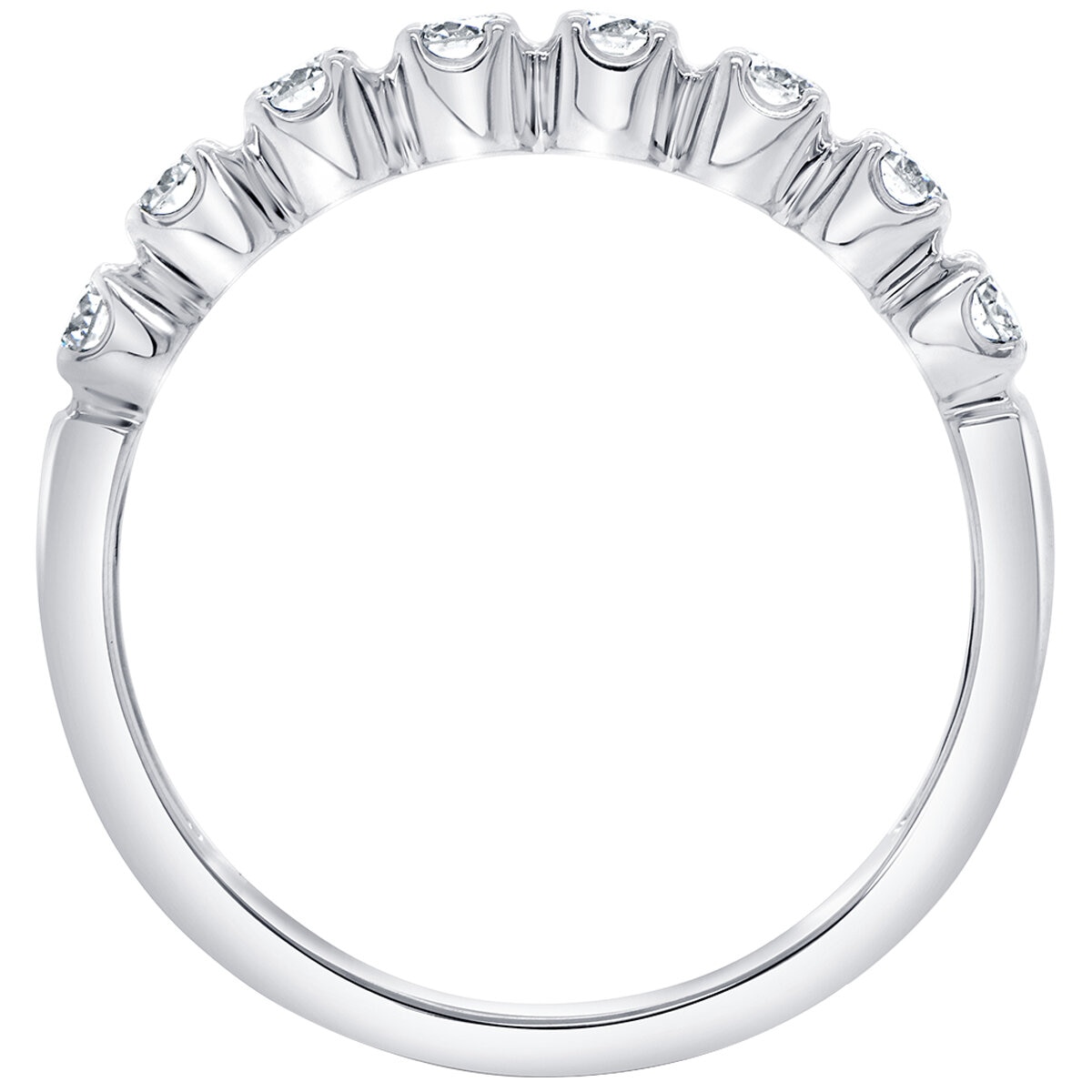 18KT White Gold 0.49ctw Diamond Two Row Fashion Ring