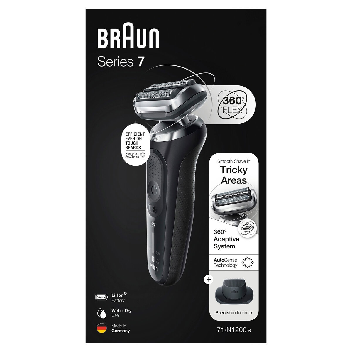 Braun Se7 Wet & Dry Shaver With Trimmer 71-N1200S-OH
