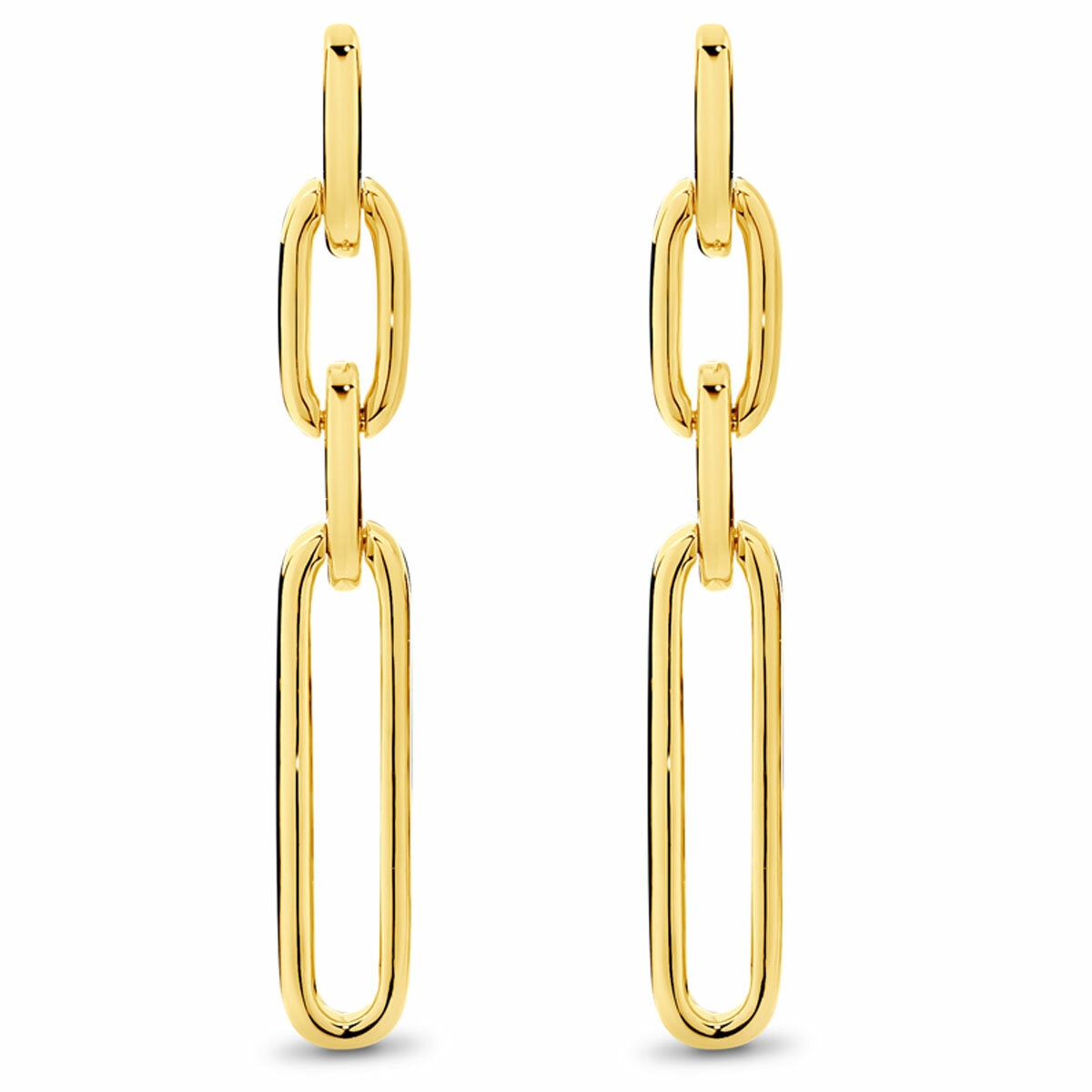 18KT Yellow Gold Paperclip Drop Earrings