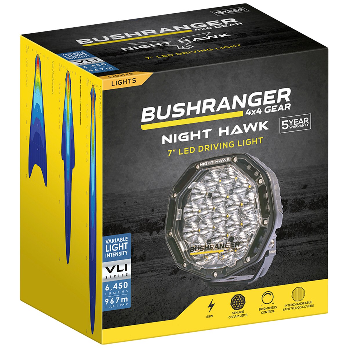 Bushranger Night Hawk VLI Series 7 inch Driving Lights