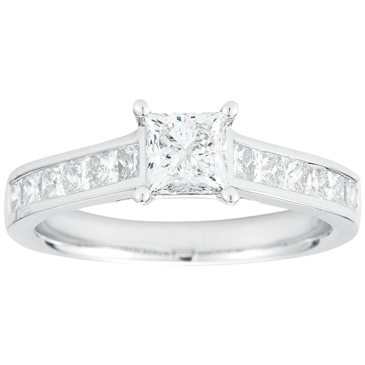 Platinum 2.05CTW Princess Cut Diamond Bridal Set