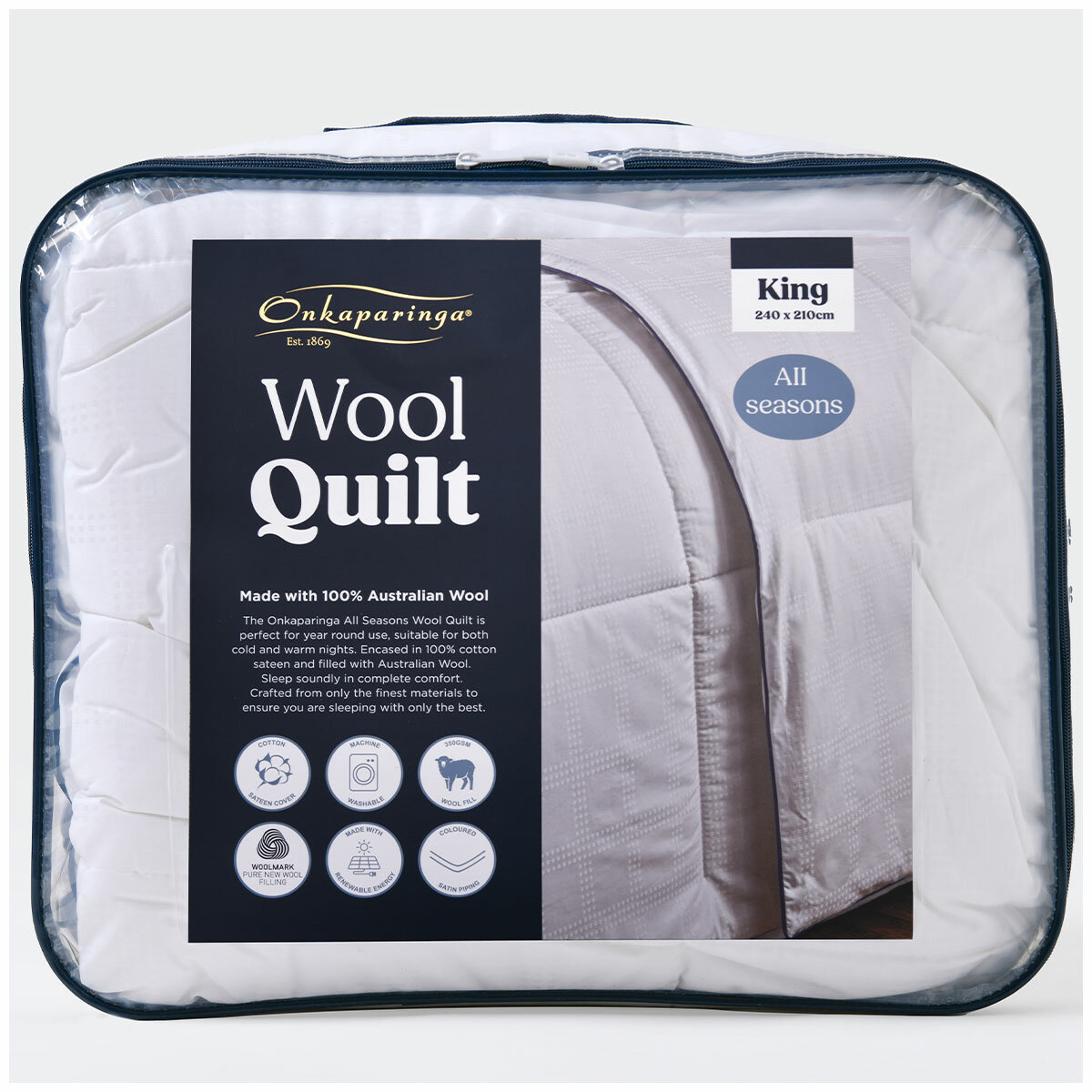 Onkaparinga All Seasons Wool Quilt King