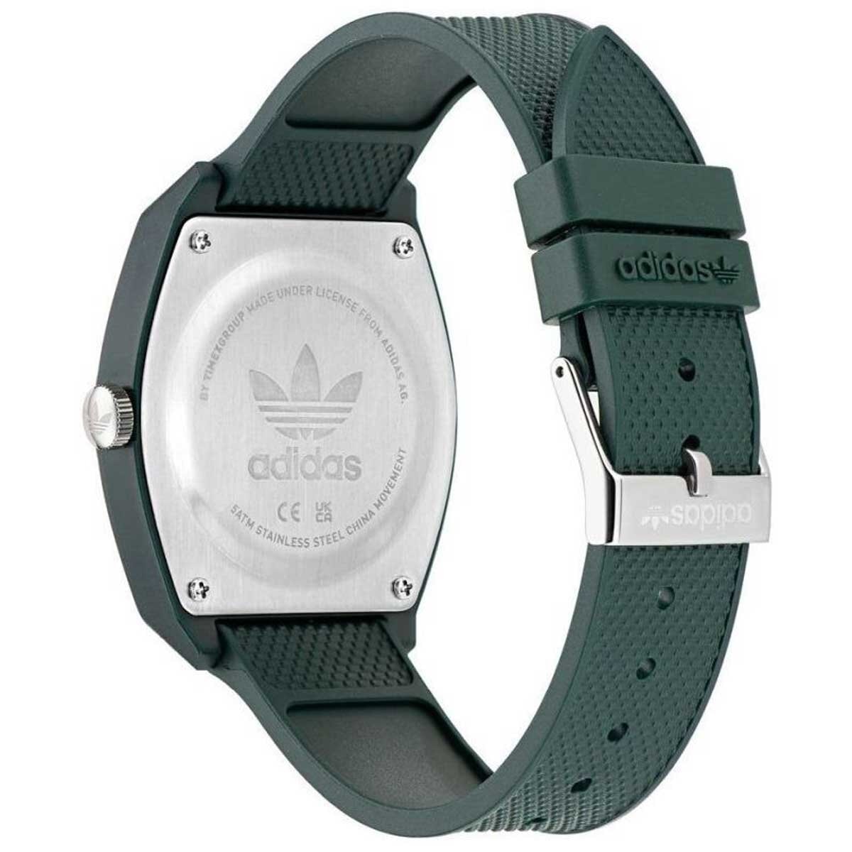 Adidas Originals Project Two Black Dial Green Strap Watch AOST22566