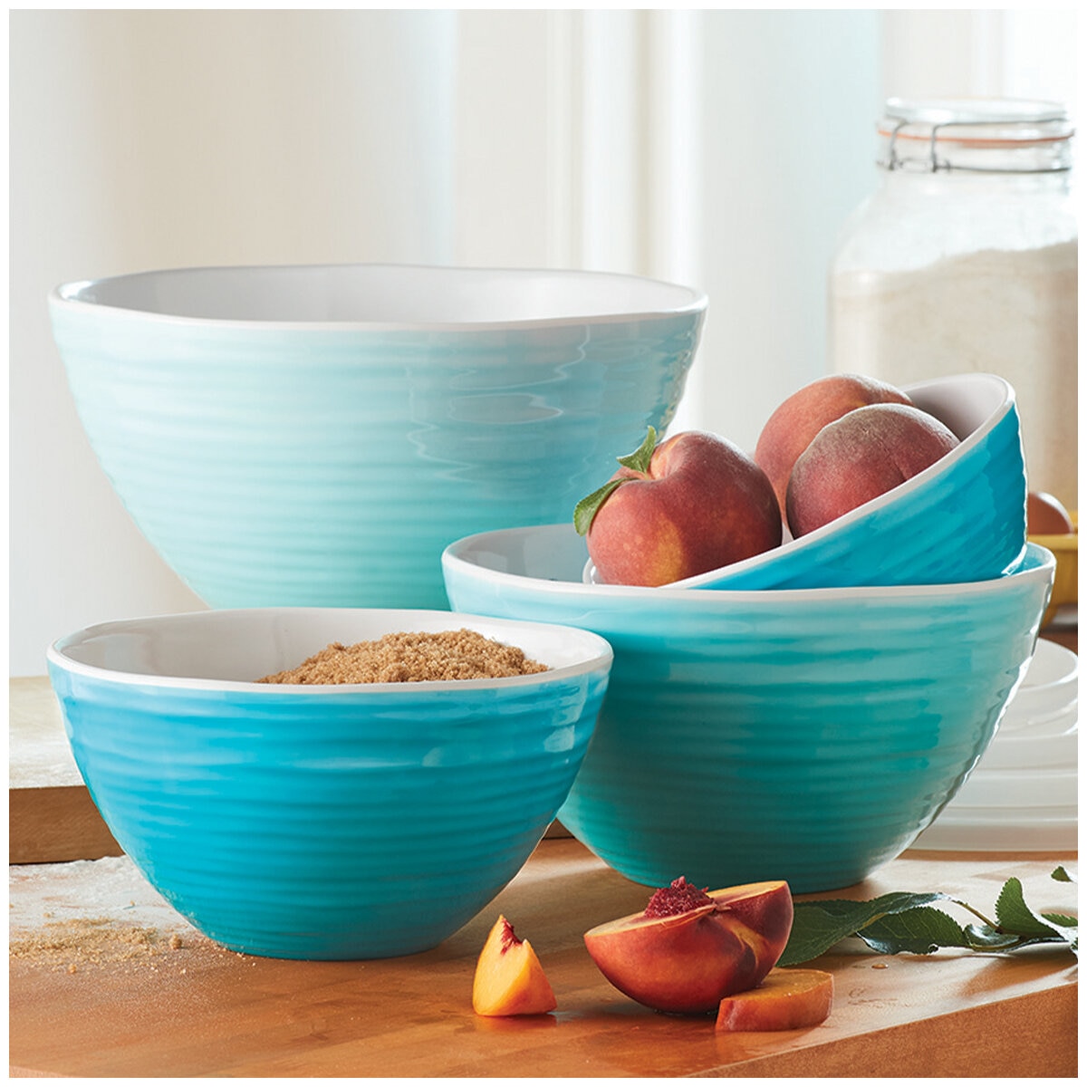 Ombre Mixing Bowls With Lids 4 Piece Set