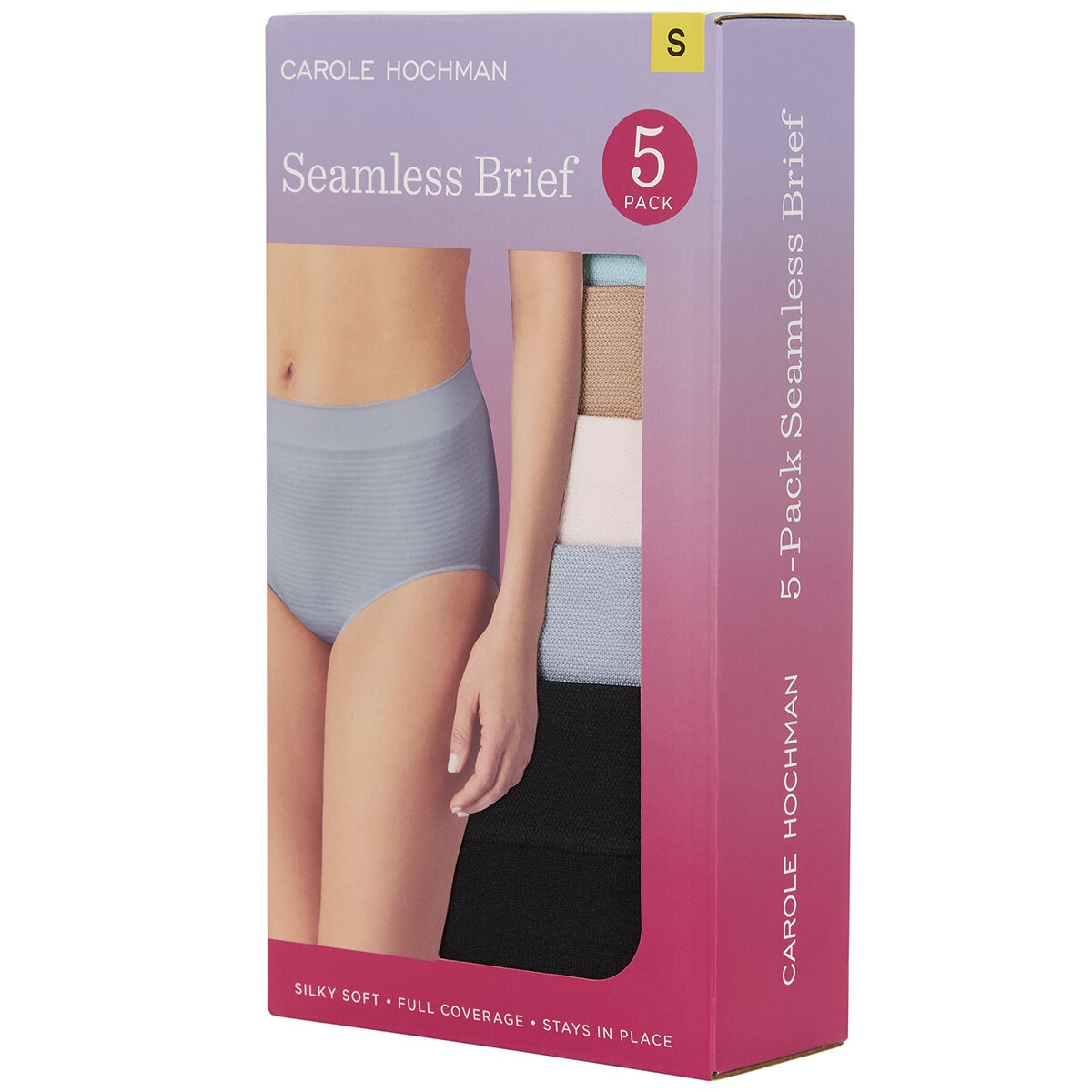 Carole Hochman Women's Seamless Brief 5 Pack Small Multi