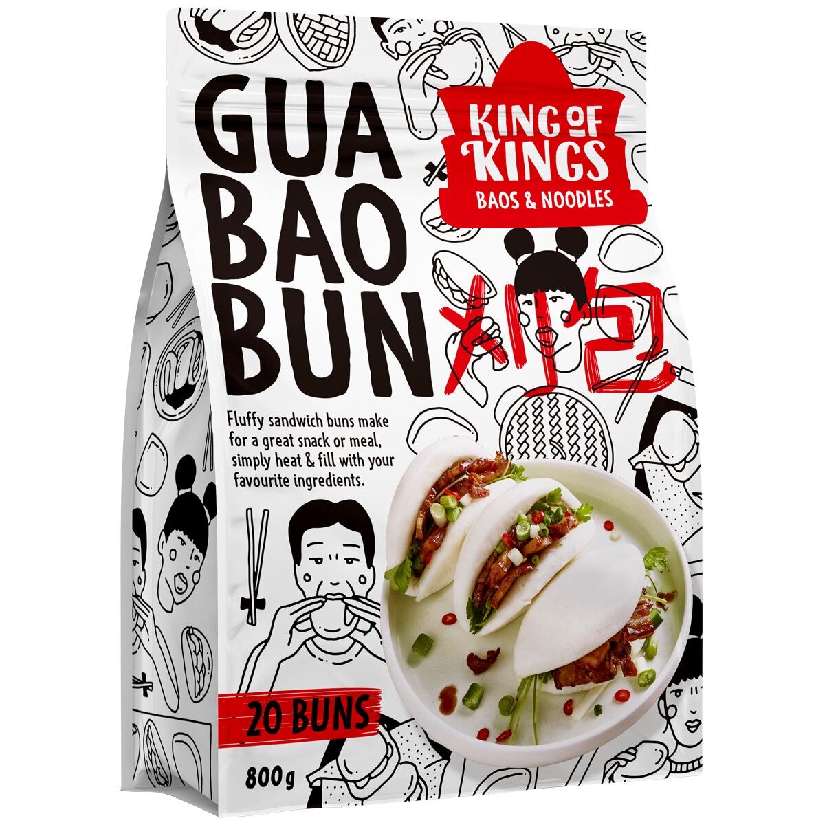 King Of Kings Gua Bao Bun 20 Pack 800g
