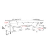 Valencia Pista Leather Reclining Sectional Lounge Right Chaise