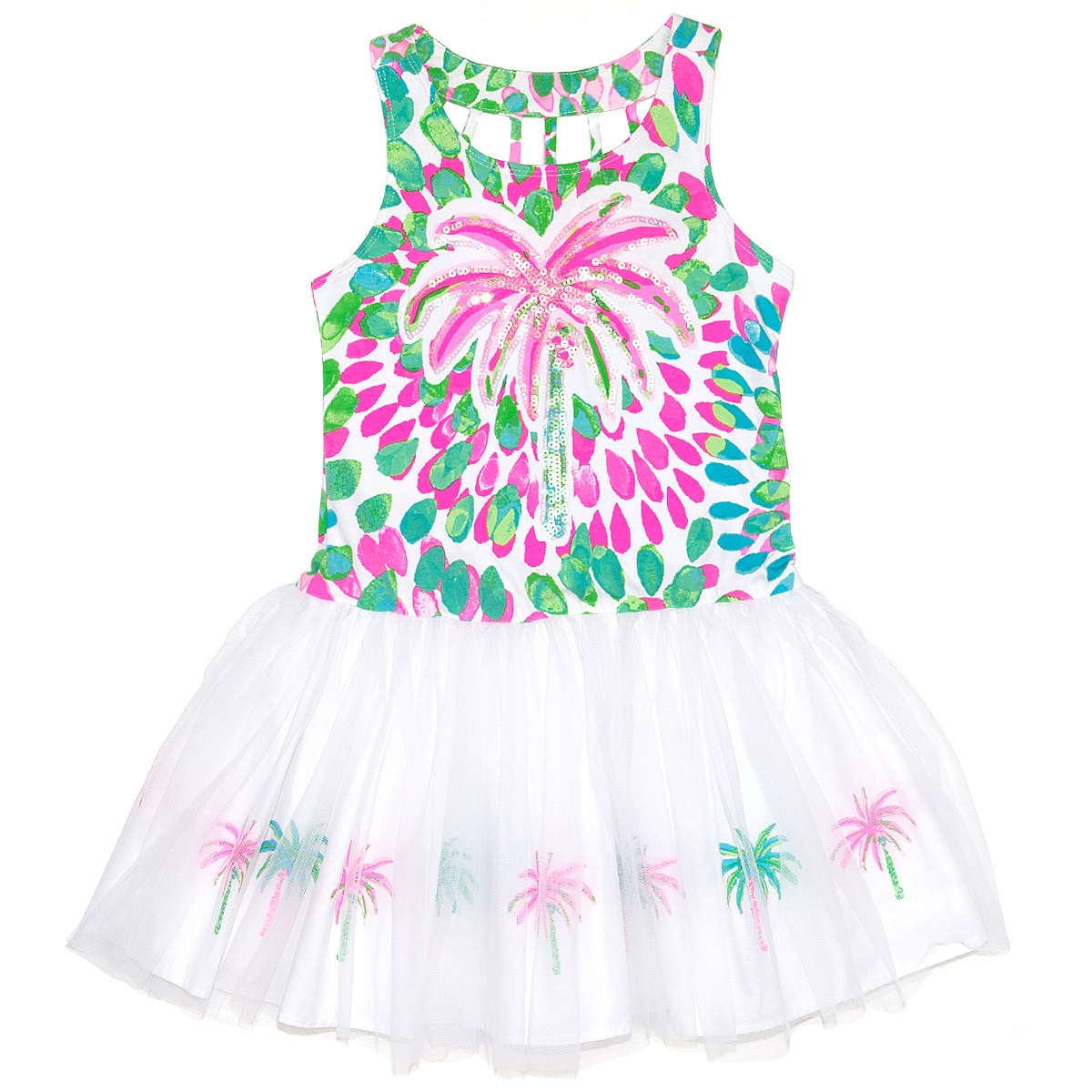 Biscotti Girls' Dress - Palm Tree